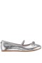 Kids Nina Shoes Ballet Flats | Kendalla Silver-crackle Metallic