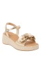 Kids Nina Shoes Sandals | Mercy Light Gold Metallic Casual Wedge Sandals