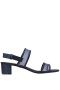 Women Nina Shoes Block Heels | Ganice New Navy Satin With Mesh Block-heel Hook & Loop Sandals