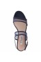 Women Nina Shoes Block Heels | Ganice New Navy Satin With Mesh Block-heel Hook & Loop Sandals