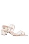 Women Nina Shoes Block Heels | Ganice Platino Metallic Foil With Mesh Block-heel Hook & Loop Sandals