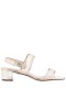 Women Nina Shoes Block Heels | Ganice Platino Metallic Foil With Mesh Block-heel Hook & Loop Sandals
