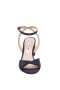 Women Nina Shoes Block Heels | Nigella New Navy Satin Block-heel Sandals With Twist-front And Ankle-strap