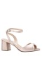 Women Nina Shoes Block Heels | Nigella Pearl Rose Satin Block-heel Sandals With Twist-front And Ankle-strap