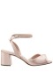 Women Nina Shoes Block Heels | Nigella Pearl Rose Satin Block-heel Sandals With Twist-front And Ankle-strap