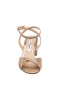 Women Nina Shoes Block Heels | Nigella Taupe Metallic Suedette Block-heel Sandals With Twist-front And Ankle-strap