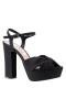 Women Nina Shoes Block Heels | Skylynn Black Peau Block-heel With Platform Stiletto Sandal With Ankle-strap