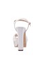 Women Nina Shoes Block Heels | Skylynn Ivory Satin Block-heel With Platform Stiletto Sandal With Ankle-strap