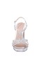 Women Nina Shoes Block Heels | Summer Silver Metallic Foil With Crystals Block-heel Slingback Sandals With Platform