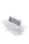Women Nina Shoes Bridal Shoes | Alana White All Over Feather Frame Clutch