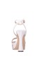 Women Nina Shoes Bridal Shoes | Antonia Ivory Satin Ultra High Platform Sandals With Ankle-strap And Sculpted Heel