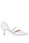 Women Nina Shoes Bridal Shoes | Brystol Ivory Satin With Crystal Band Mid-heel D'orsay Pumps