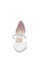Women Nina Shoes Bridal Shoes | Brystol White Satin With Crystal Band Mid-heel D'orsay Pumps