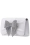 Women Nina Shoes Bridal Shoes | Etta White Metallic Shine Fabric Clutch