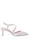 Women Nina Shoes Bridal Shoes | Nichele Ivory Satin With Crystal Twist Mid-heel Slingback Pumps