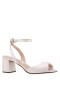 Women Nina Shoes Bridal Shoes | Nigella Ivory Satin Block-heel Sandals With Twist-front And Ankle-strap