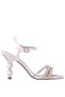 Women Nina Shoes Bridal Shoes | Veera Ivory Satin Crystals And Pearls High-heel Sandals