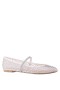 Women Nina Shoes Flats & Wedges | Peggy Ivory Mesh With Clear Rhinestones Ballet Flats With Rhinestone Band