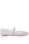 Women Nina Shoes Flats & Wedges | Peggy Ivory Mesh With Clear Rhinestones Ballet Flats With Rhinestone Band