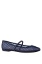 Women Nina Shoes Flats & Wedges | Peggy Navy Mesh With Navy Rhinestones Ballet Flats With Rhinestone Band