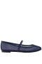 Women Nina Shoes Flats & Wedges | Peggy Navy Mesh With Navy Rhinestones Ballet Flats With Rhinestone Band