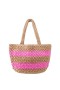Women Nina Shoes Handbags | Adah Natural/pink Paper Raffia Tote Bag