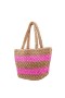 Women Nina Shoes Handbags | Adah Natural/pink Paper Raffia Tote Bag
