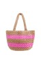 Women Nina Shoes Handbags | Adah Natural/pink Paper Raffia Tote Bag