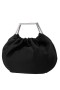 Women Nina Shoes Handbags | Allison Black Metal Handle Satin Pouch Bag