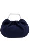 Women Nina Shoes Handbags | Allison Navy Metal Handle Satin Pouch Bag