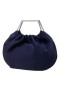 Women Nina Shoes Handbags | Allison Navy Metal Handle Satin Pouch Bag