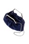 Women Nina Shoes Handbags | Allison Navy Metal Handle Satin Pouch Bag