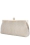Women Nina Shoes Handbags | Aneka Champagne Shine Pleated Frame Clutch