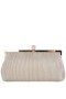 Women Nina Shoes Handbags | Aneka Champagne Shine Pleated Frame Clutch
