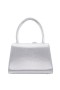 Women Nina Shoes Handbags | Aubrey True Silver Reflective Suedette/glass Crystal Handle Satchel