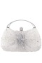 Women Nina Shoes Handbags | Brando Ivory Chiffon/satin/glass Crystal Minaudiere