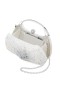 Women Nina Shoes Handbags | Brando Ivory Chiffon/satin/glass Crystal Minaudiere