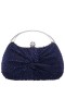 Women Nina Shoes Handbags | Brando Navy Chiffon/satin/glass Crystal Minaudiere