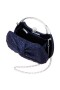 Women Nina Shoes Handbags | Brando Navy Chiffon/satin/glass Crystal Minaudiere