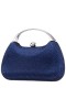 Women Nina Shoes Handbags | Brando Navy Crystal Minaudiere With Metal Handle
