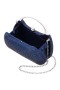 Women Nina Shoes Handbags | Brando Navy Crystal Minaudiere With Metal Handle