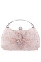 Women Nina Shoes Handbags | Brando Pearl Rose Chiffon/satin/glass Crystal Minaudiere