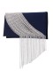 Women Nina Shoes Handbags | Carma Navy Crystal Chain Slim Envelope Clutch