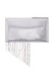 Women Nina Shoes Handbags | Carma Silver Crystal Chain Slim Envelope Clutch