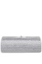 Women Nina Shoes Handbags | Cilian Silver Glass Crystal Flap Clutch