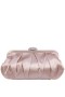 Women Nina Shoes Handbags | Concord Champagne Pleated Frame Clutch With Crystal Clasp