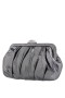 Women Nina Shoes Handbags | Concord Gunmetal Pleated Frame Clutch With Crystal Clasp