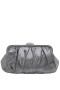 Women Nina Shoes Handbags | Concord Gunmetal Pleated Frame Clutch With Crystal Clasp