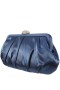 Women Nina Shoes Handbags | Concord Navy Pleated Frame Clutch With Crystal Clasp
