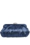 Women Nina Shoes Handbags | Concord Navy Pleated Frame Clutch With Crystal Clasp